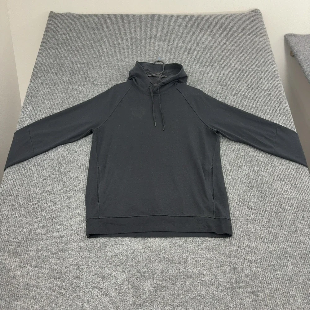 Lululemon Hoodie Mens L Black Cotton Blend Pullover Activewear Athleisure Style