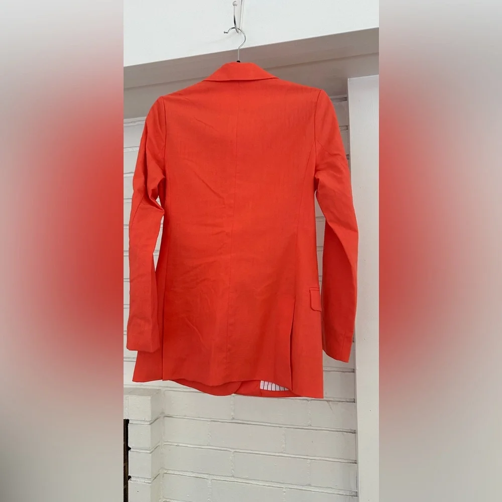 NWT Anthropologie Dolan Linen Boyfriend Blazer in Coral, Size S