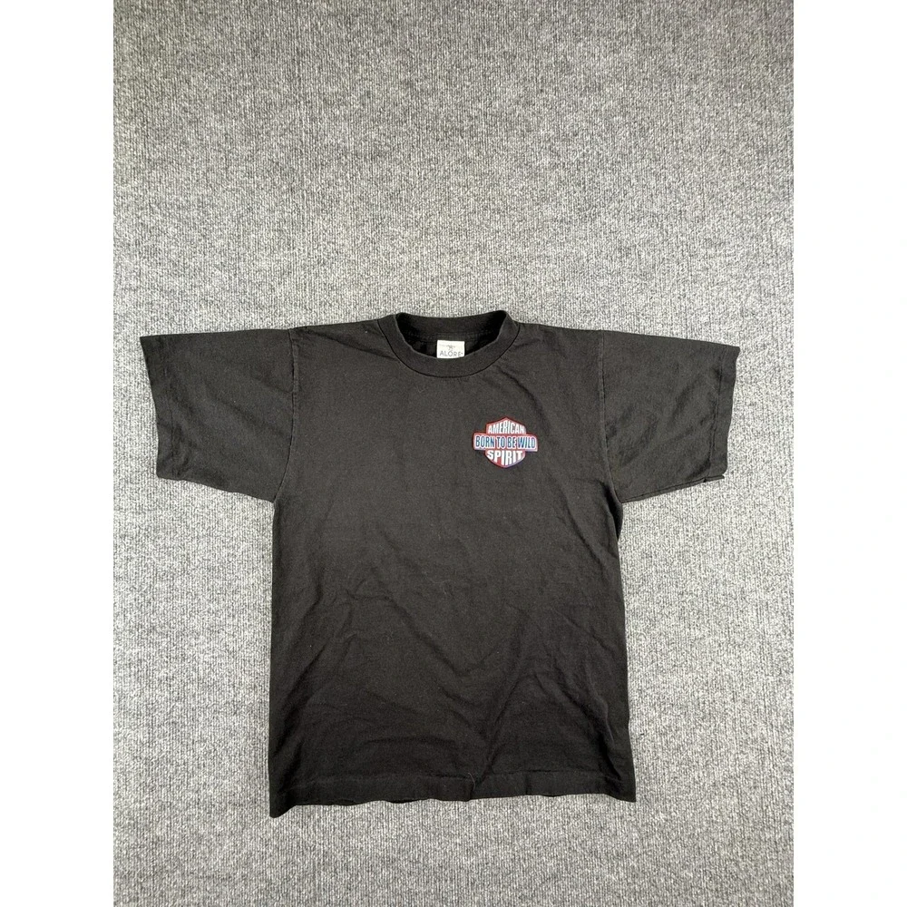 Vintage‎ Alore Shirt Mens Medium Black Born To Be Wild Eagle Graphic USA Tee