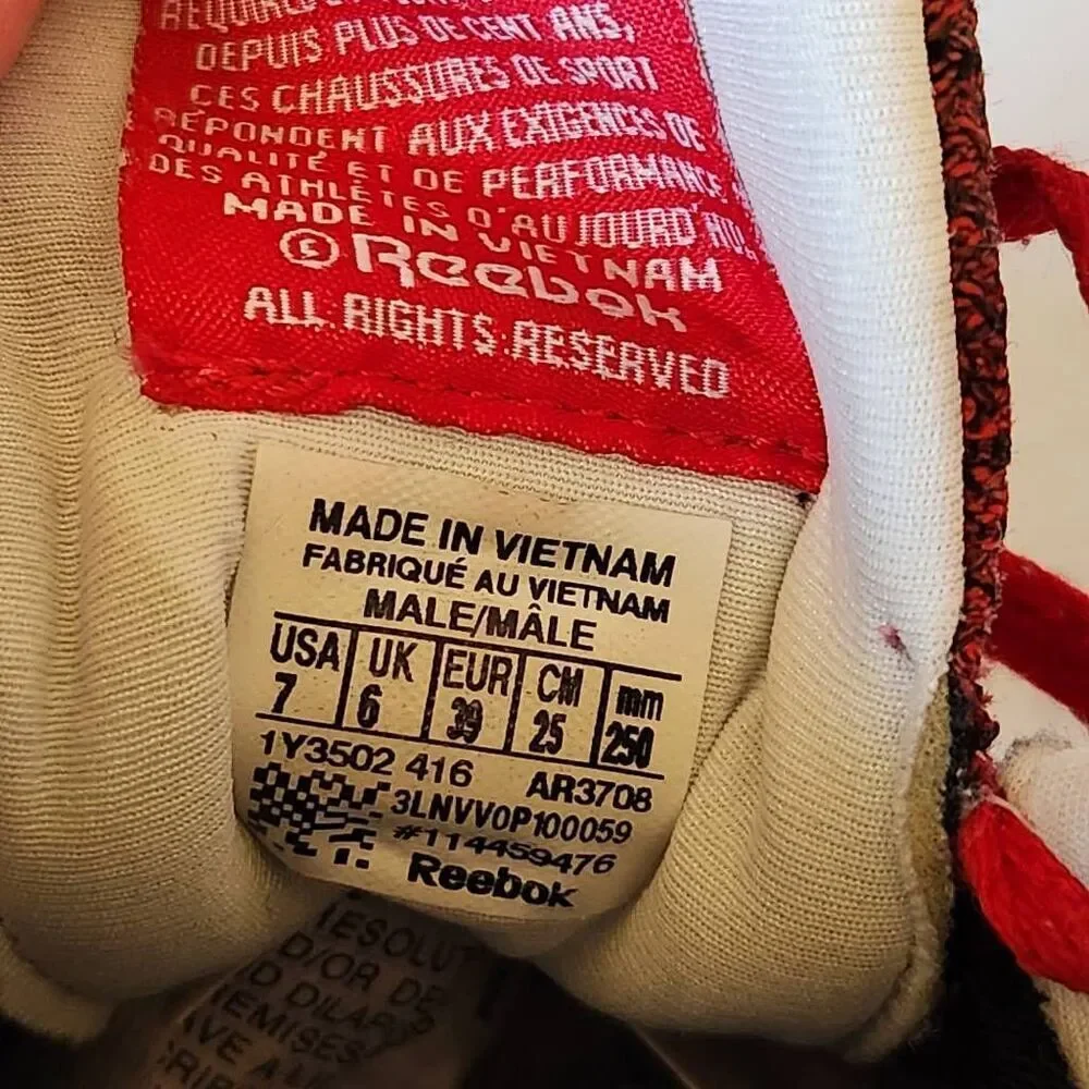 Reebok size kids