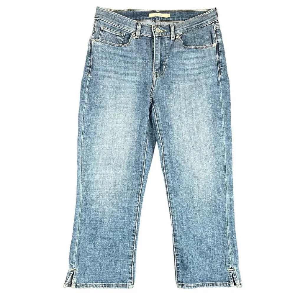 Levi's Jeans Classic Capri Blue High‎ Rise Stretch Denim Pants Women's Size 4