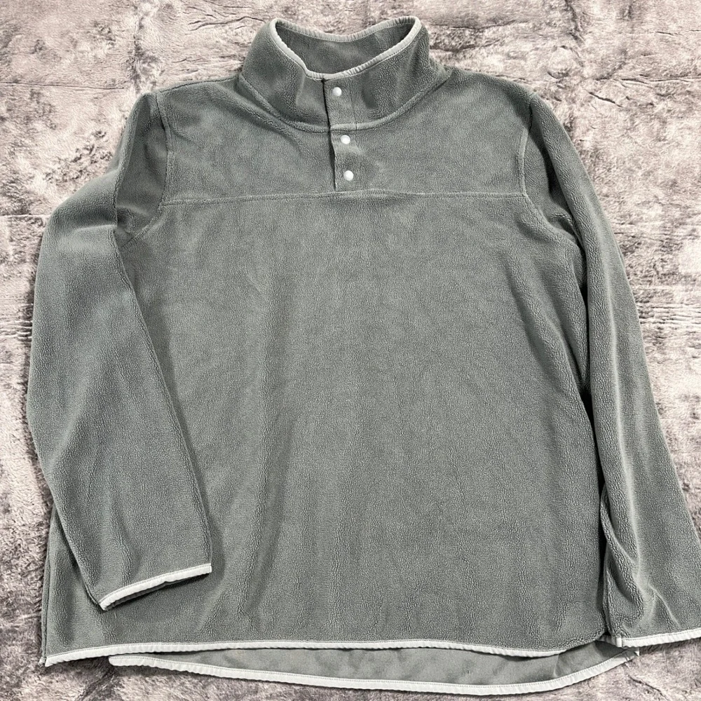 32‎ Degrees Heat Mens XL Gray Fleece Snap Mock Neck Pullover Long Sleeve Sweater