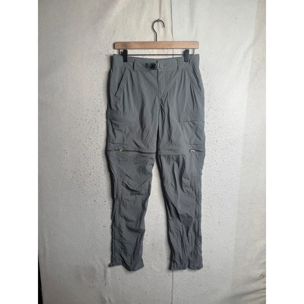 REI Co-op Mens Grey Convertible Zip Off Cargo Hiking Pants Lightweight Stretch