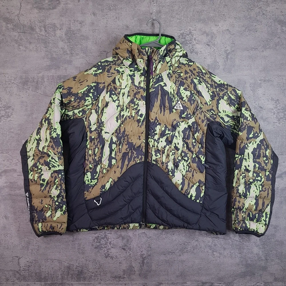 NIKE ACG Lava Flow Therma-FIT ADV Camo Jacket Womens XL TALL Green Puffer