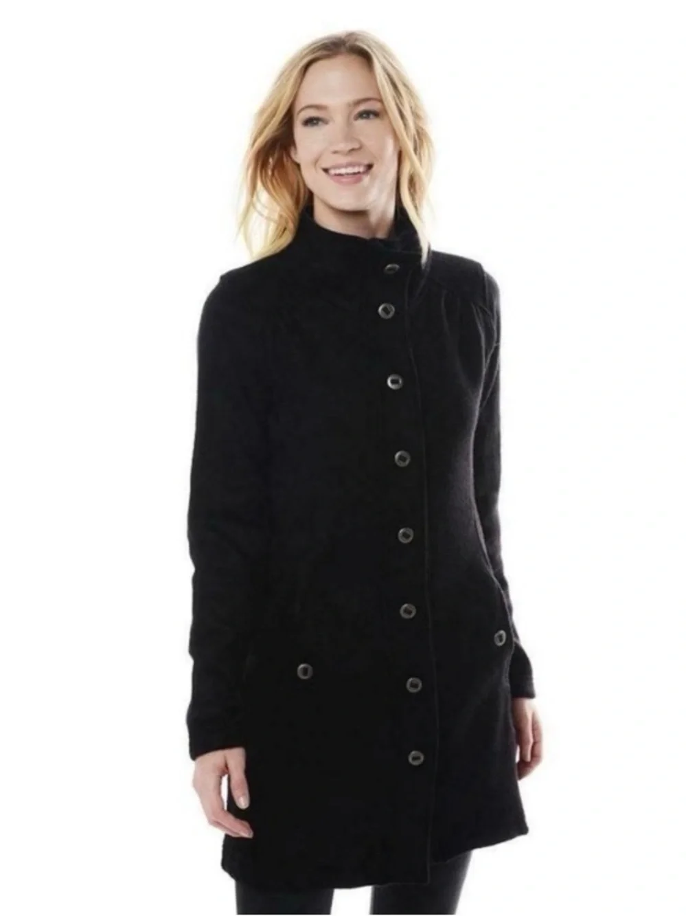 Kuhl Black Savina Fleece Sweater Trench Coat
