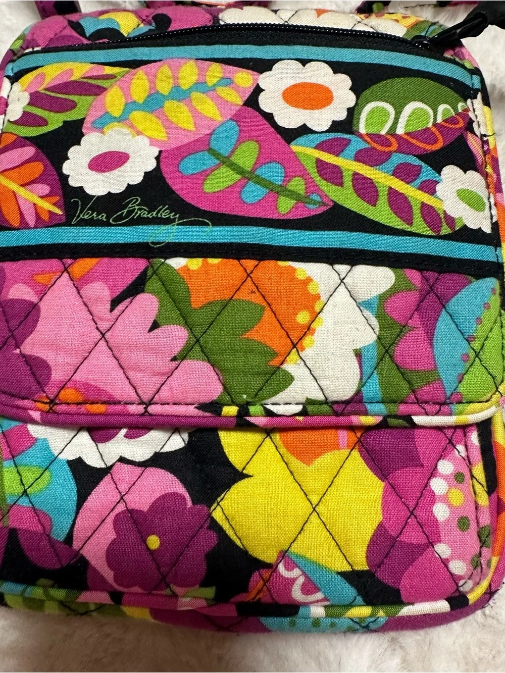Vera Bradley Pink Multi Quilted Floral Crossbody Bag