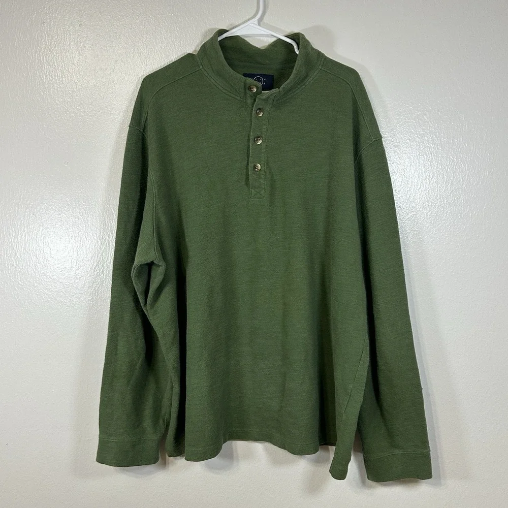 Even Tide Peruvian Men's Cotton Henley Sweater XXL Textured‎ Casual Outerwear