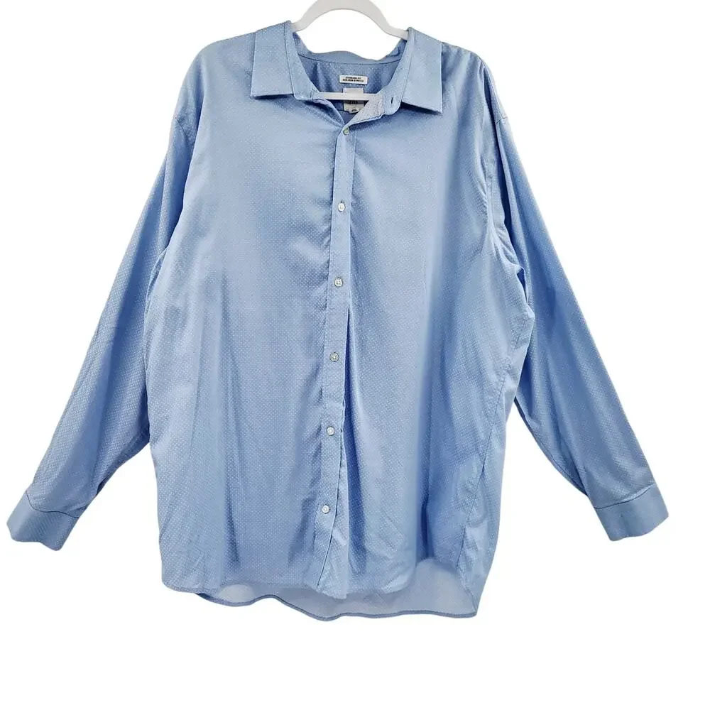 Gap Standard Fit Non Iron Stretch Light Blue Button Up Shirt Men’s Size XXL