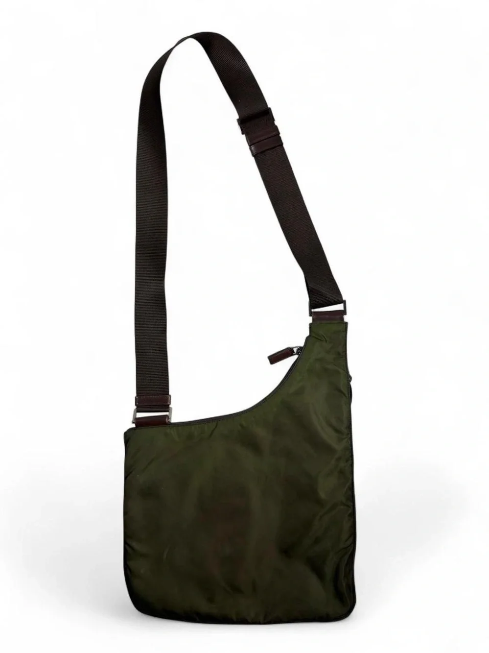 Vintage Prada Tessuto Nylon Asymmetrical Sling Cargo Crossbody Bag