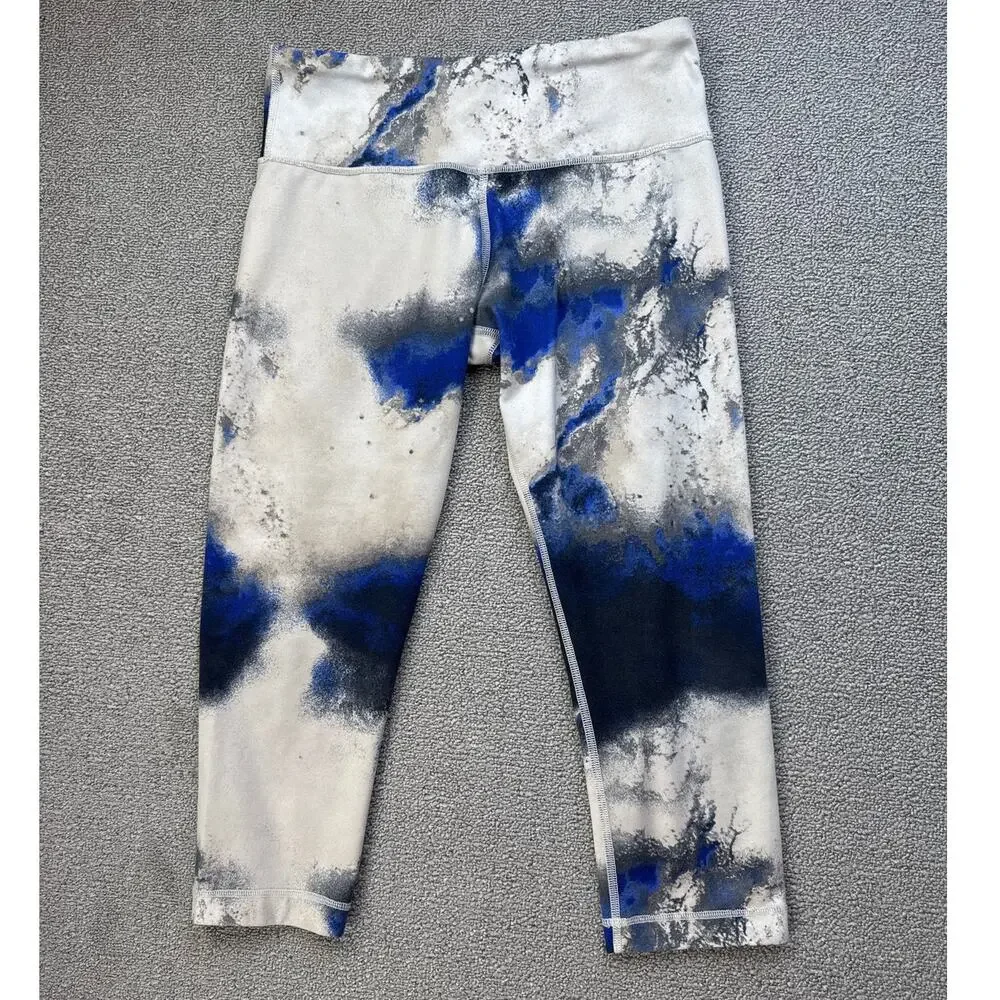 Lululemon Wunder Under Cropped Leggings Size 6 Milky‎ Way Multi Marbled Athletic