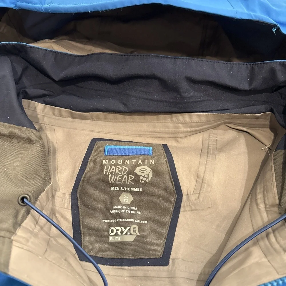 Mountain Hardwear Dry Q Elite Minalist Ski Jacket Recco Men's XLarge Blue‎ READ