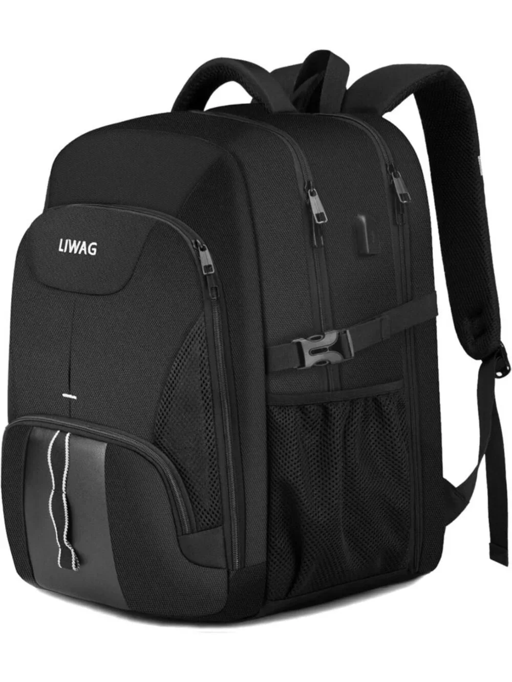 Water Resistant Extra Large 50L Travel Laptop Backpack with USB Port