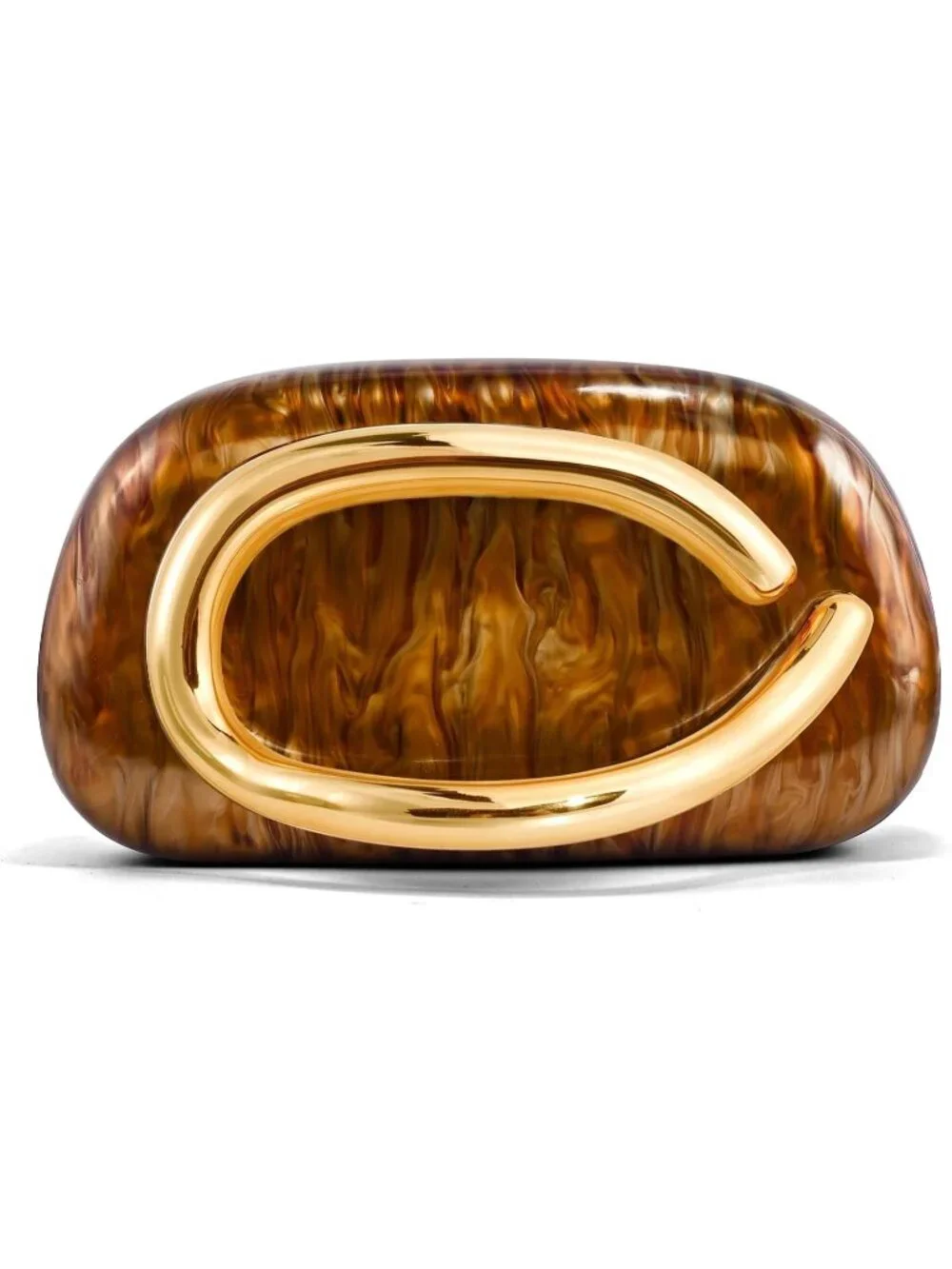 👜Women's Marble Coffee Acrylic Clutch Gold Handle Evening Bag Party