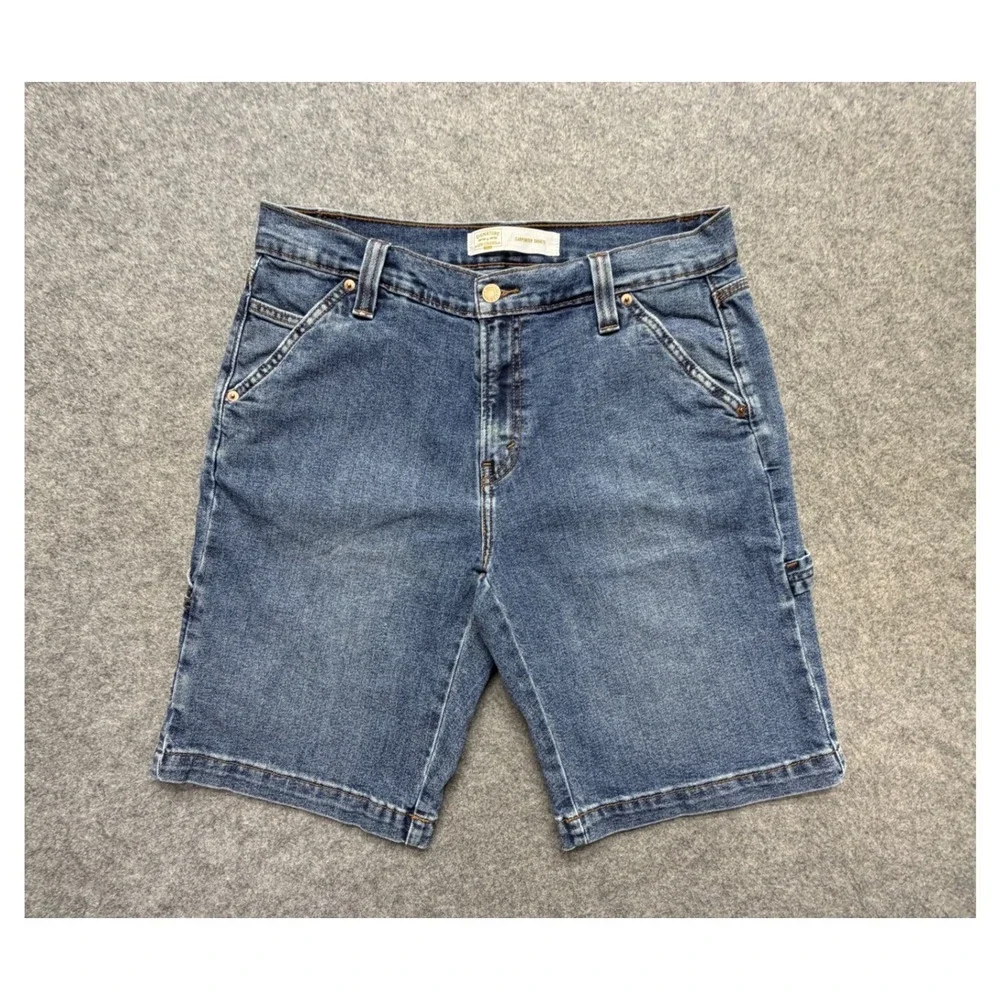 Signature by Levi Strauss Gold Label Mens 32 Carpenter Shorts Denim Blue 57735