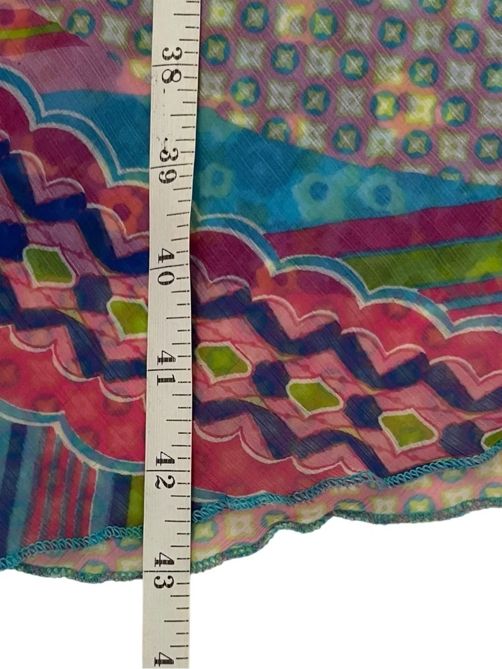 Boho Sheer Patchwork Tunic Dress Swim Cover-Up Bell Sleeve‎ Side Slit Viscose
