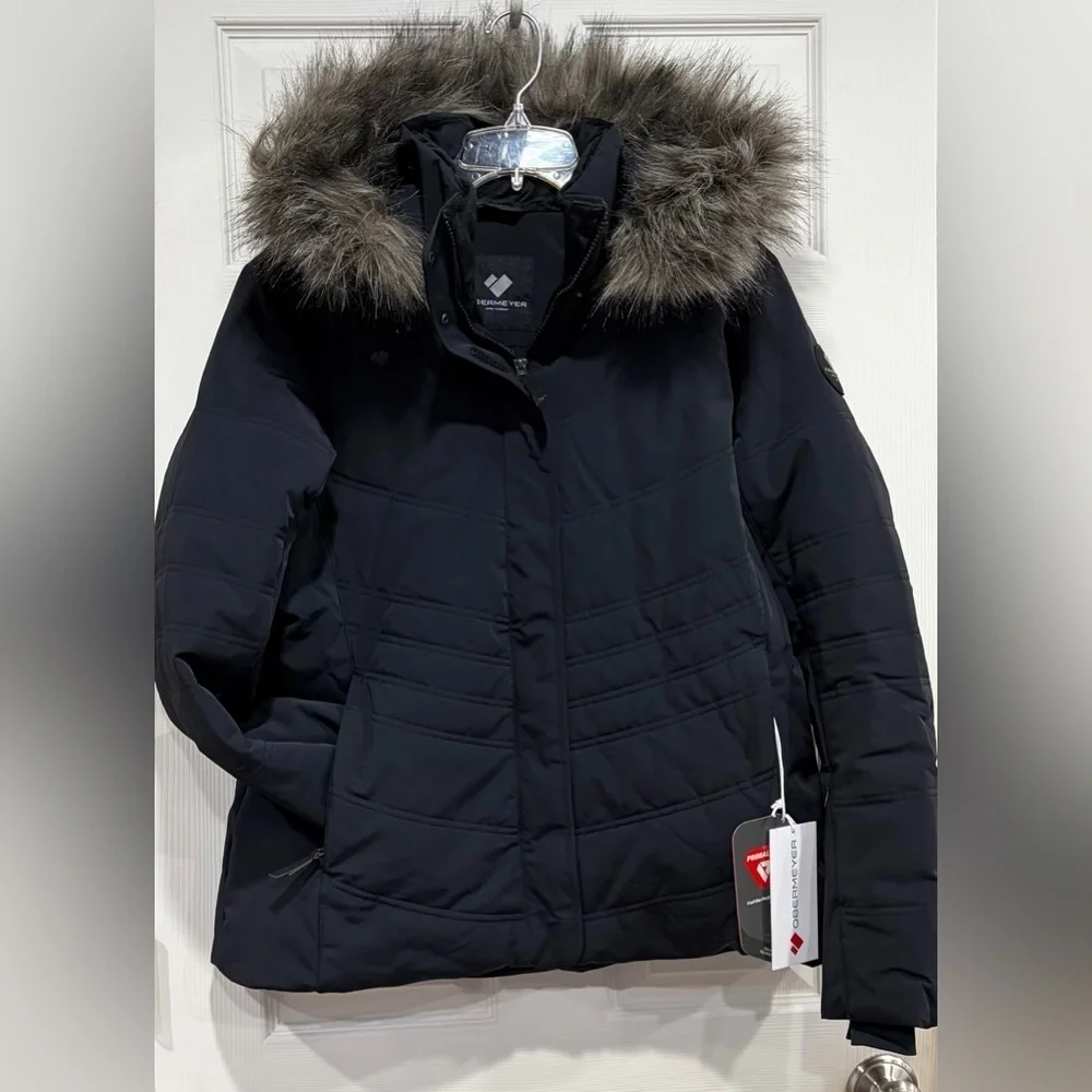 Obermeyer Women's Size 14 Tuscany Elite Jacket Black NWT Insulated Ski Snowboard