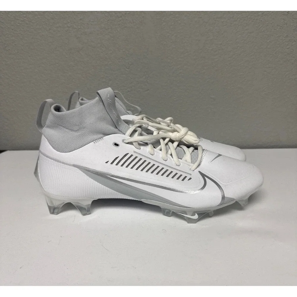Nike Vapor Edge Pro 360 2 White Metallic Silver Cleats Mens 10 DA5456-100 NEW