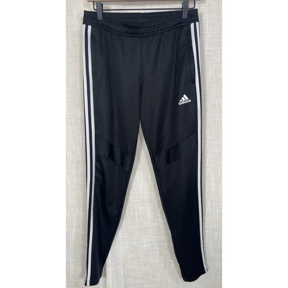 Adidas ClimaCool Women's Black 3 White Stripe Track Pants Ankle Zip Size Small S