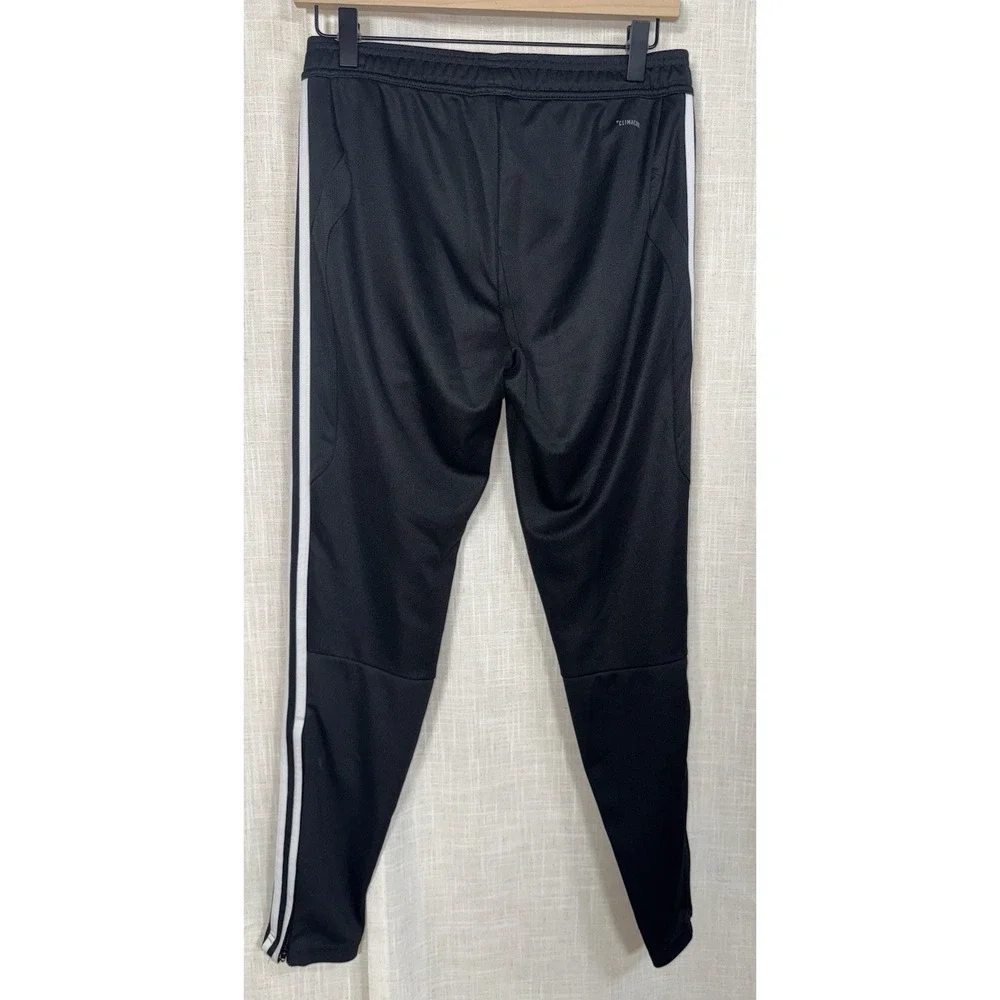 Adidas ClimaCool Women's Black 3 White Stripe Track Pants Ankle Zip Size Small S