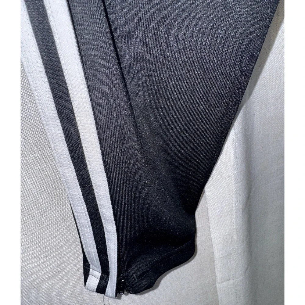 Adidas ClimaCool Women's Black 3 White Stripe Track Pants Ankle Zip Size Small S