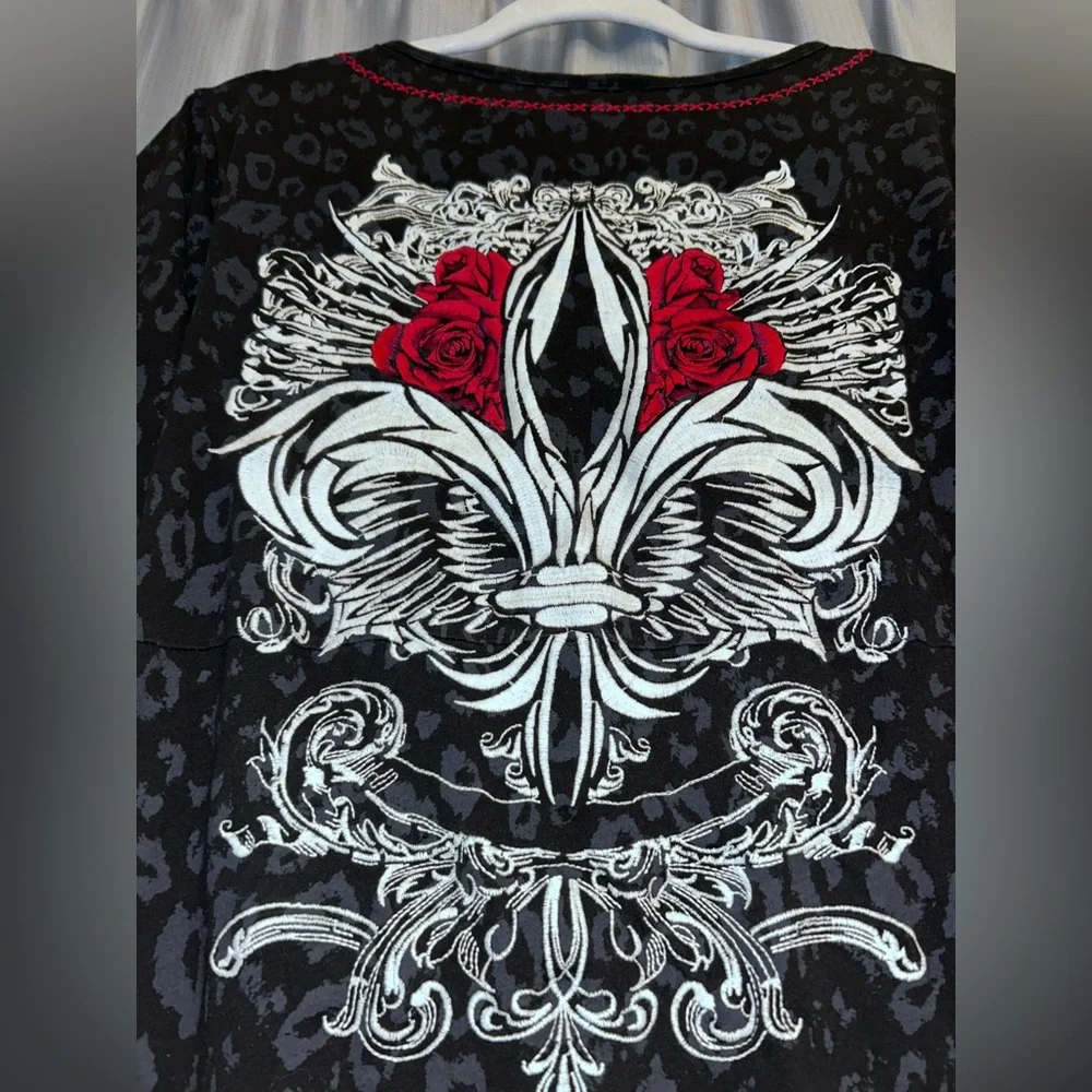 Rock ‘n’ roll cowgirl dress leopard print size XL gothic wearable art flor de la