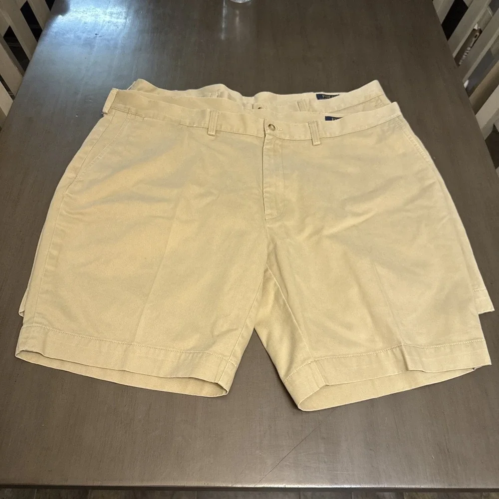 Polo‎ Ralph Lauren Shorts Men's Sz 42 Classic Fit 9'' Chinos Khaki 2 Pair