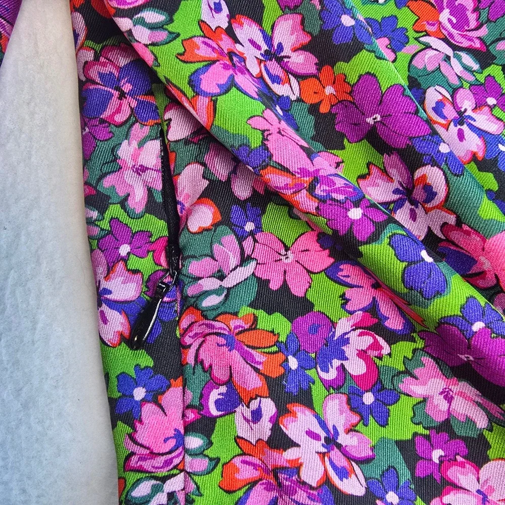 Zara Womens Purple Floral‎ Long Sleeve Wrap Mini Dress V-Neck Ruched Size Medium