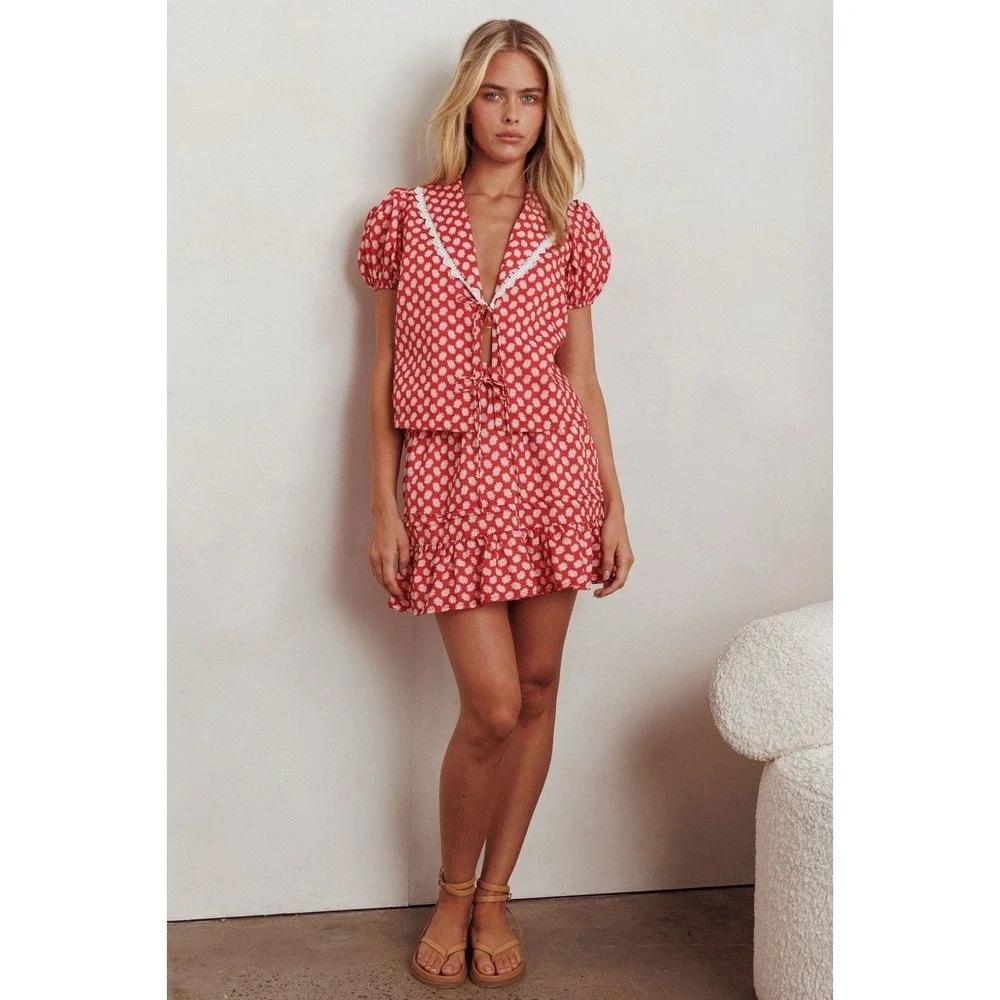 Indi luxe indikah set Skirt And Top US Size Small boho‎ Spring Summer Outfit NWT