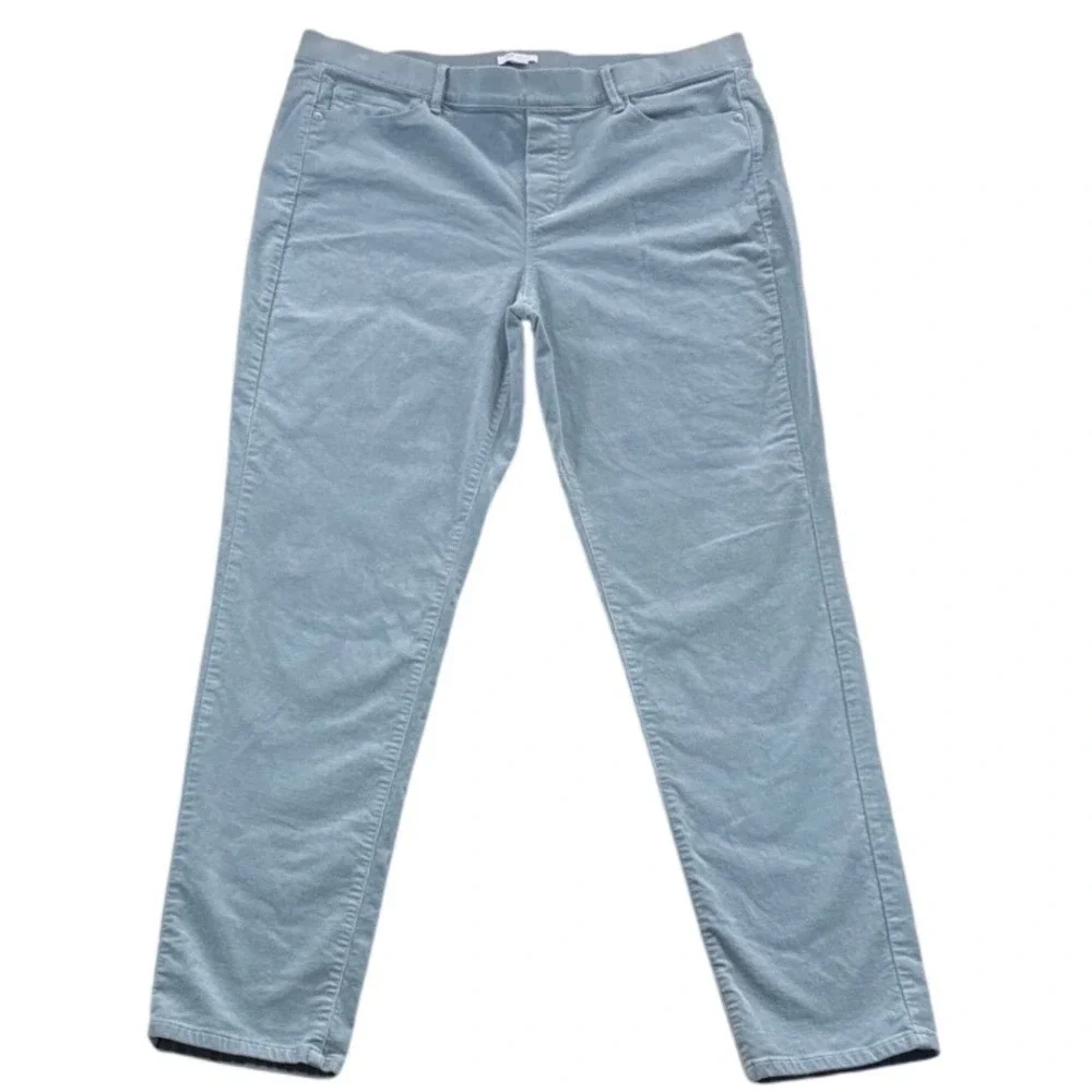 J. Jill Corduroy Pants Womens L‎ Light Blue Excellent Pull On Straight Leg Soft