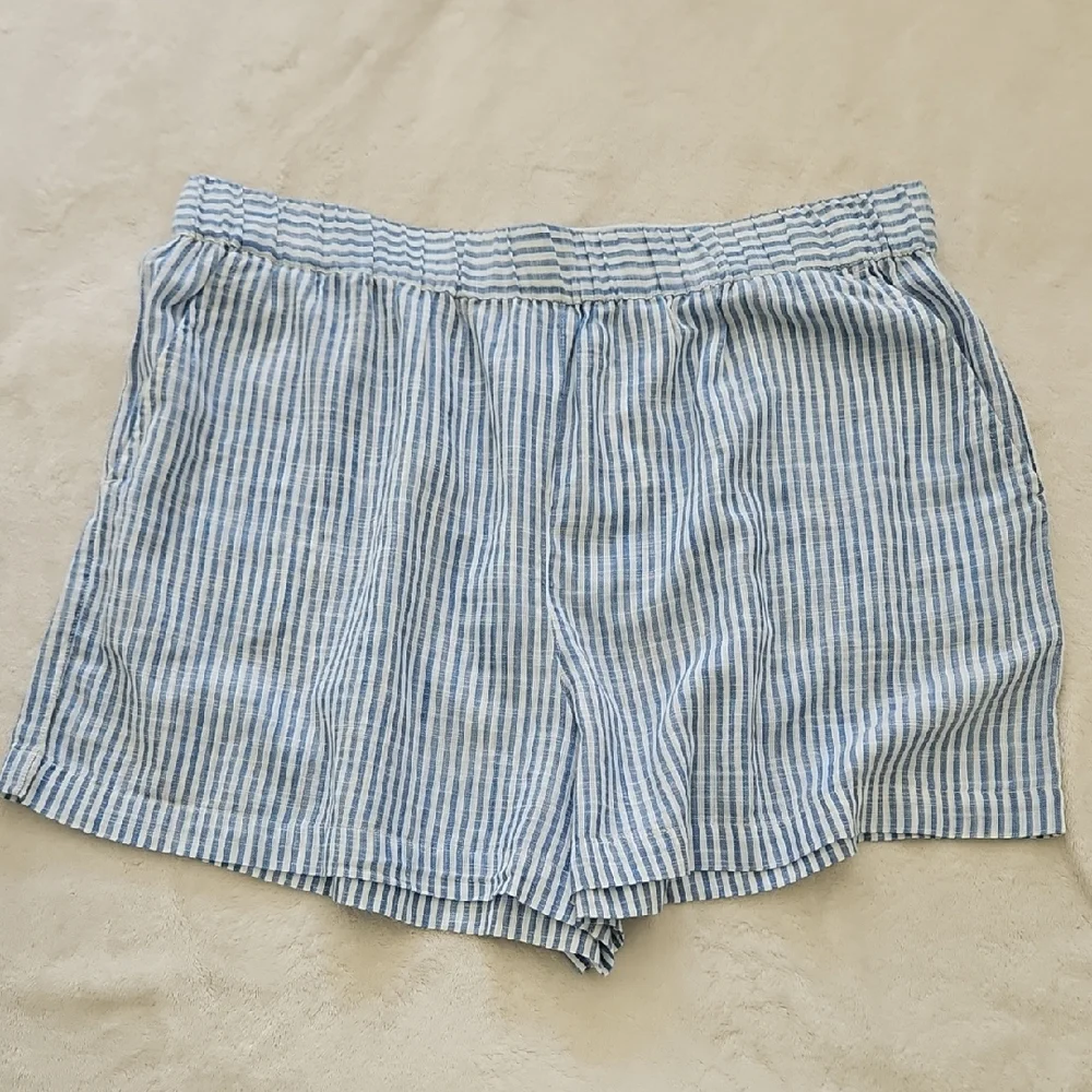 NWT Tommy Bahama Blue and White 100%‎ Cotton Striped Pull-on Shorts: Size- XL