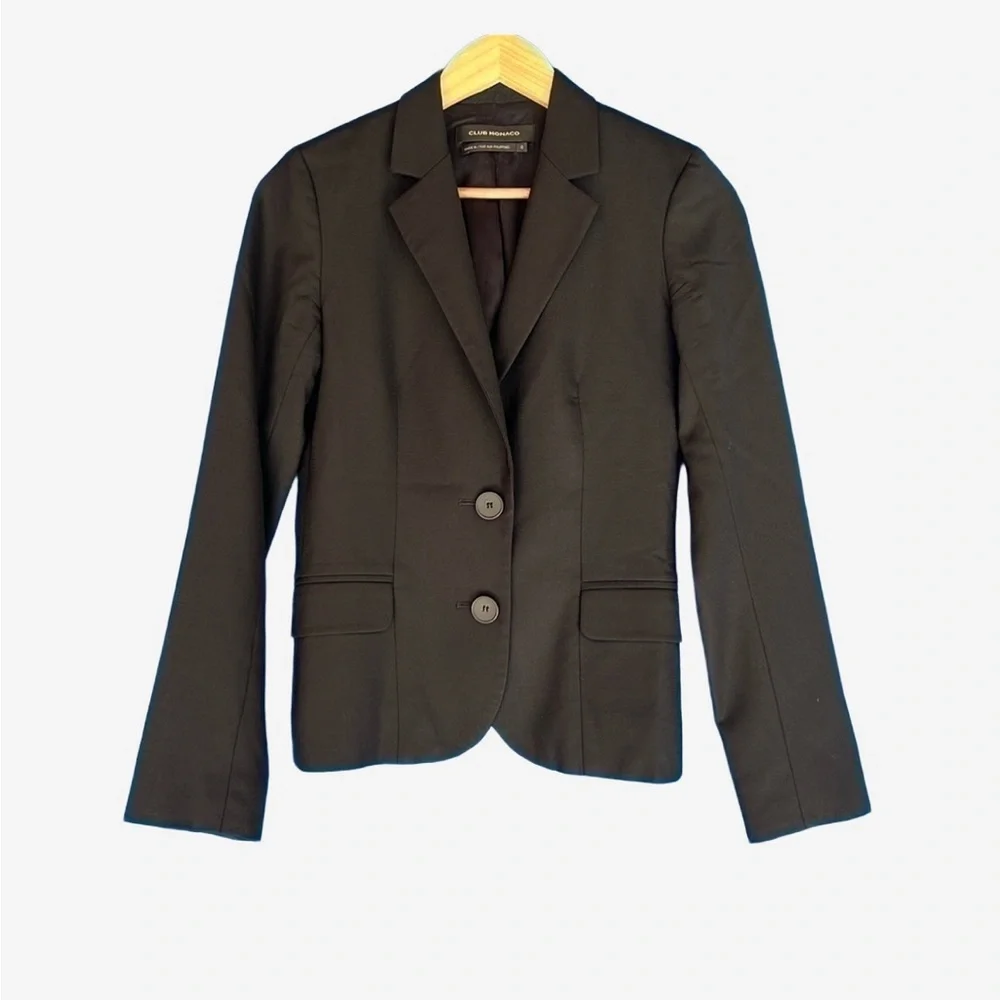 Club Monaco blazer Women’s black wool blend‎ professional office quality work