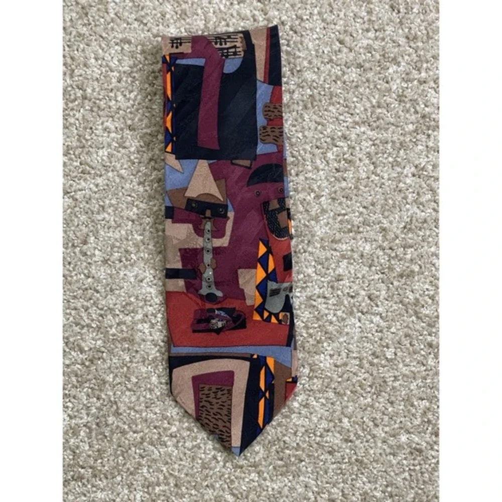 Vintage 1998 Picasso Art Print Three‎ Musisians Tie Abstract Cubist Figural