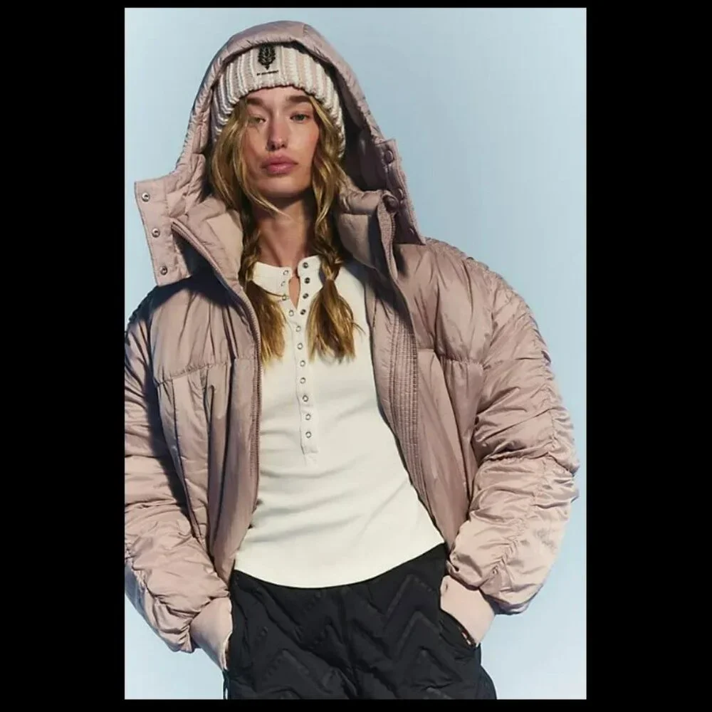 Free‎ People Movement Like a Dream Reversible Puffer in Mauve Winter Jacket Sz M