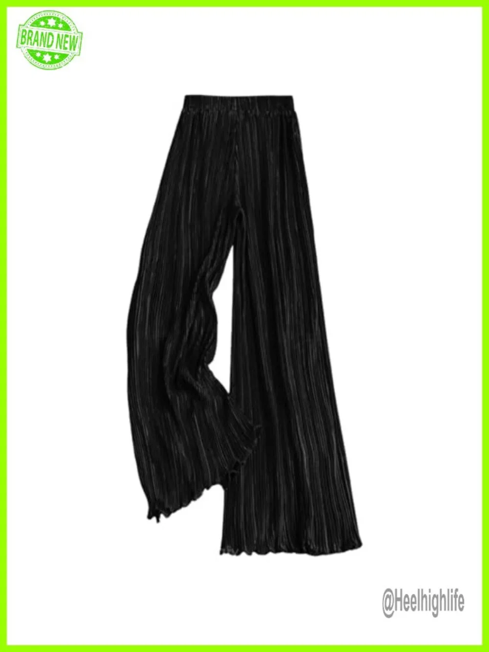 Satin Silk Pants Women Flowy Palazzo Wide Leg Pleated High Rise Casual