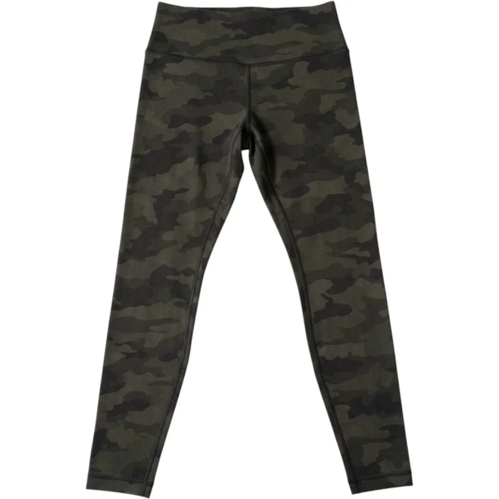 Lululemon Wunder Under High Rise Leggings‎ Green Camo Size 8