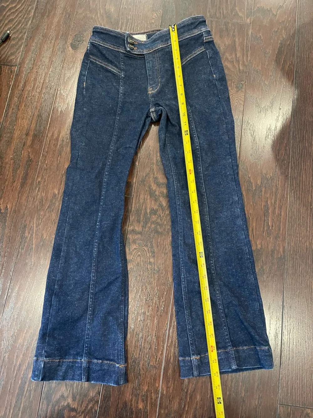 ANTHROPOLOGIE Pilcro Dark Wash Front Seam Flare Jean Women Size 26