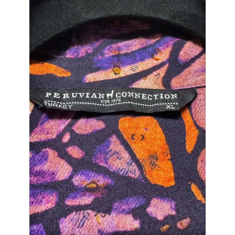 PERUVIAN CONNECTION Stella Kaleidoscopic Crossover Mini Dress, Concord, Sz XL