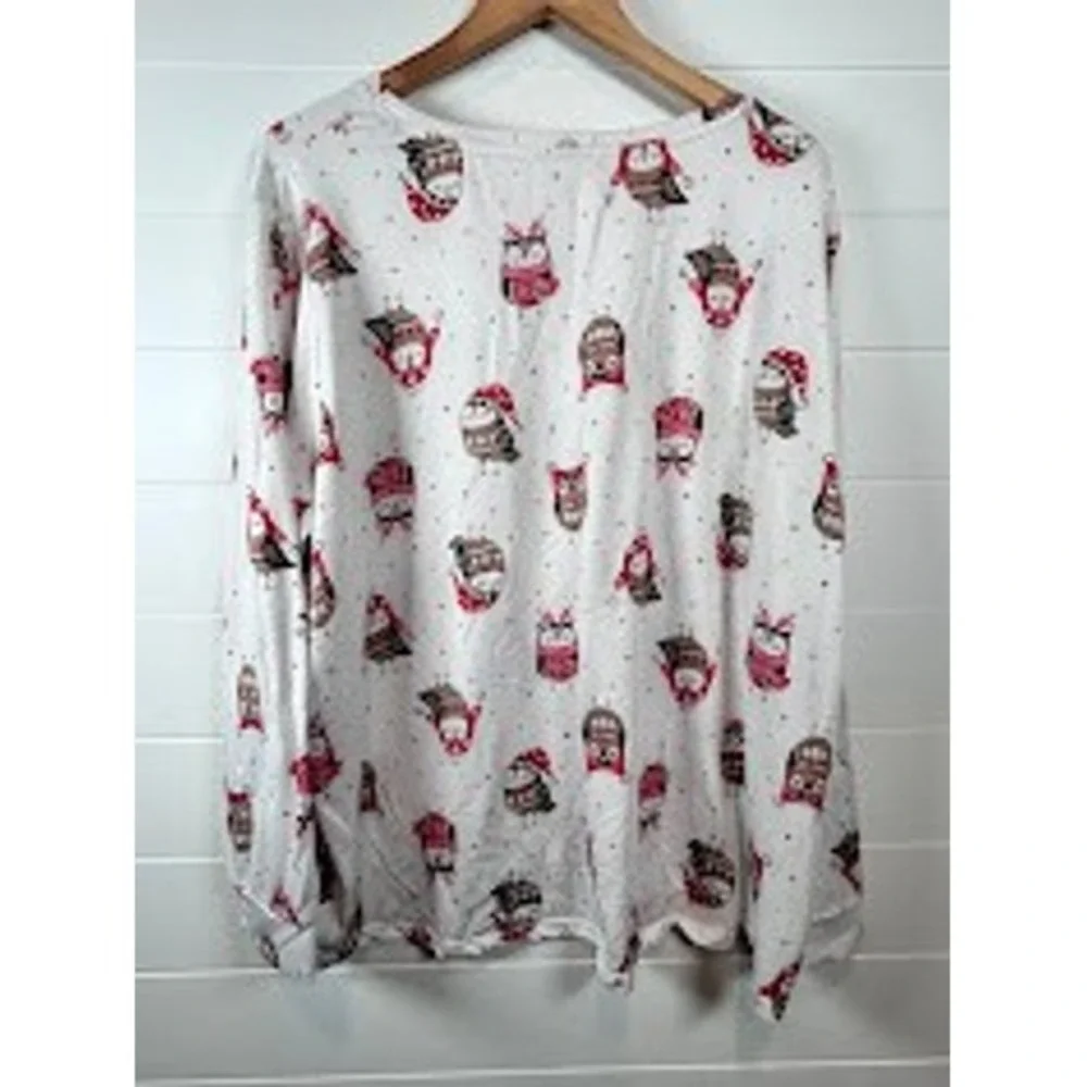 Secret Treasures Pajama Set Women's 3X‎ (22-24W)Owl Print Long Sleeve Top Pants