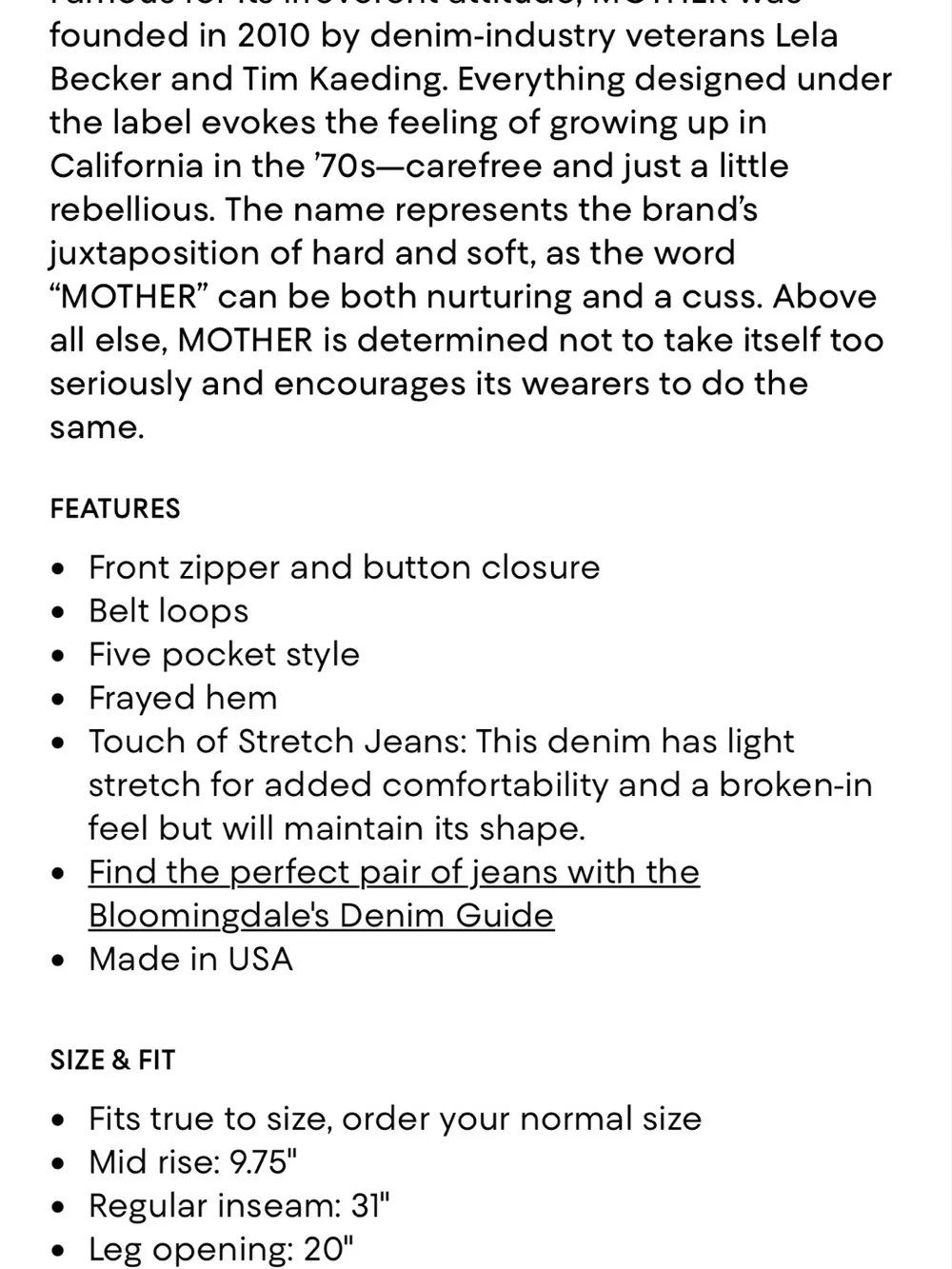 MOTHER soft hem