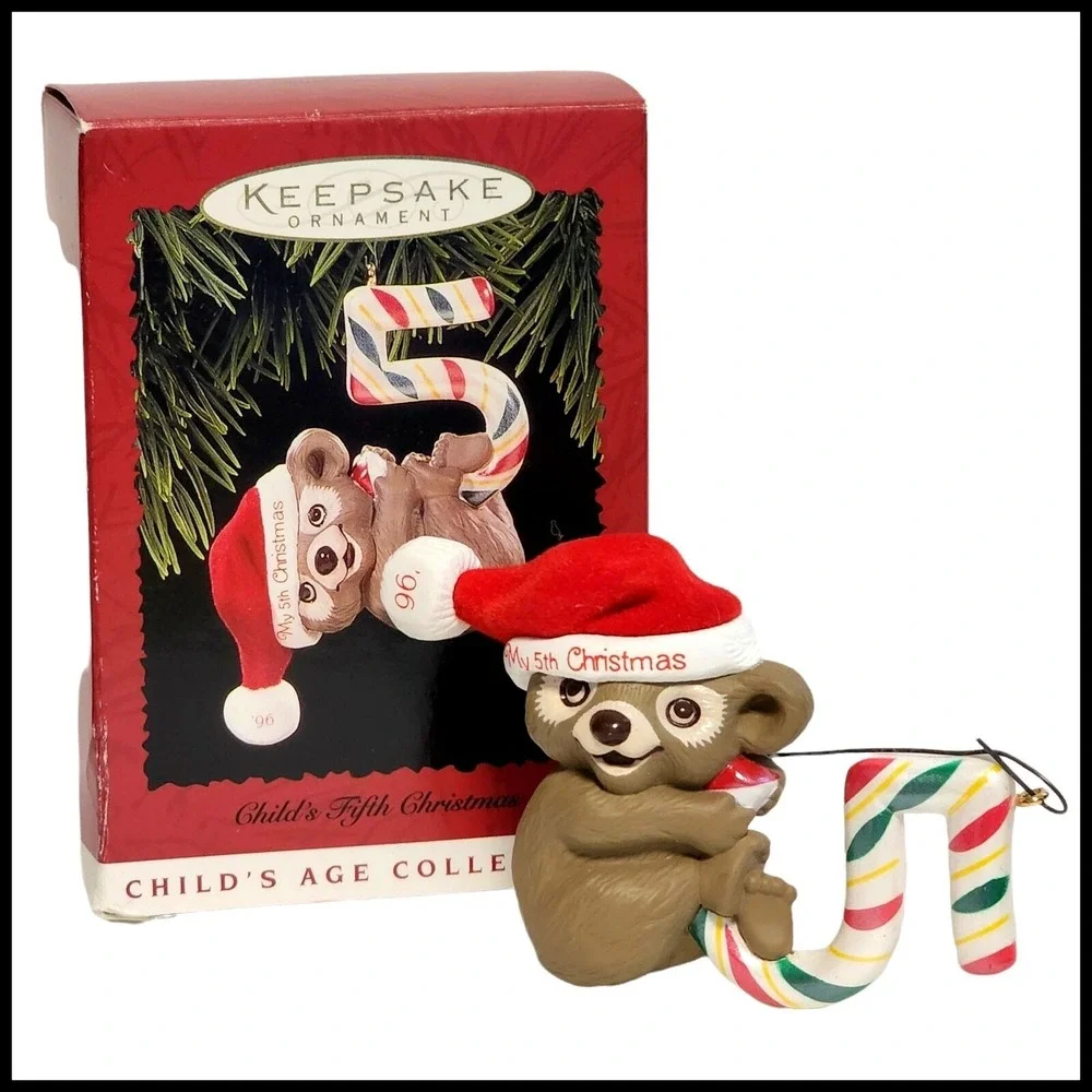 Hallmark Keepsake Ornament Child's Age Collection My 5th‎ Christmas Bear 1996