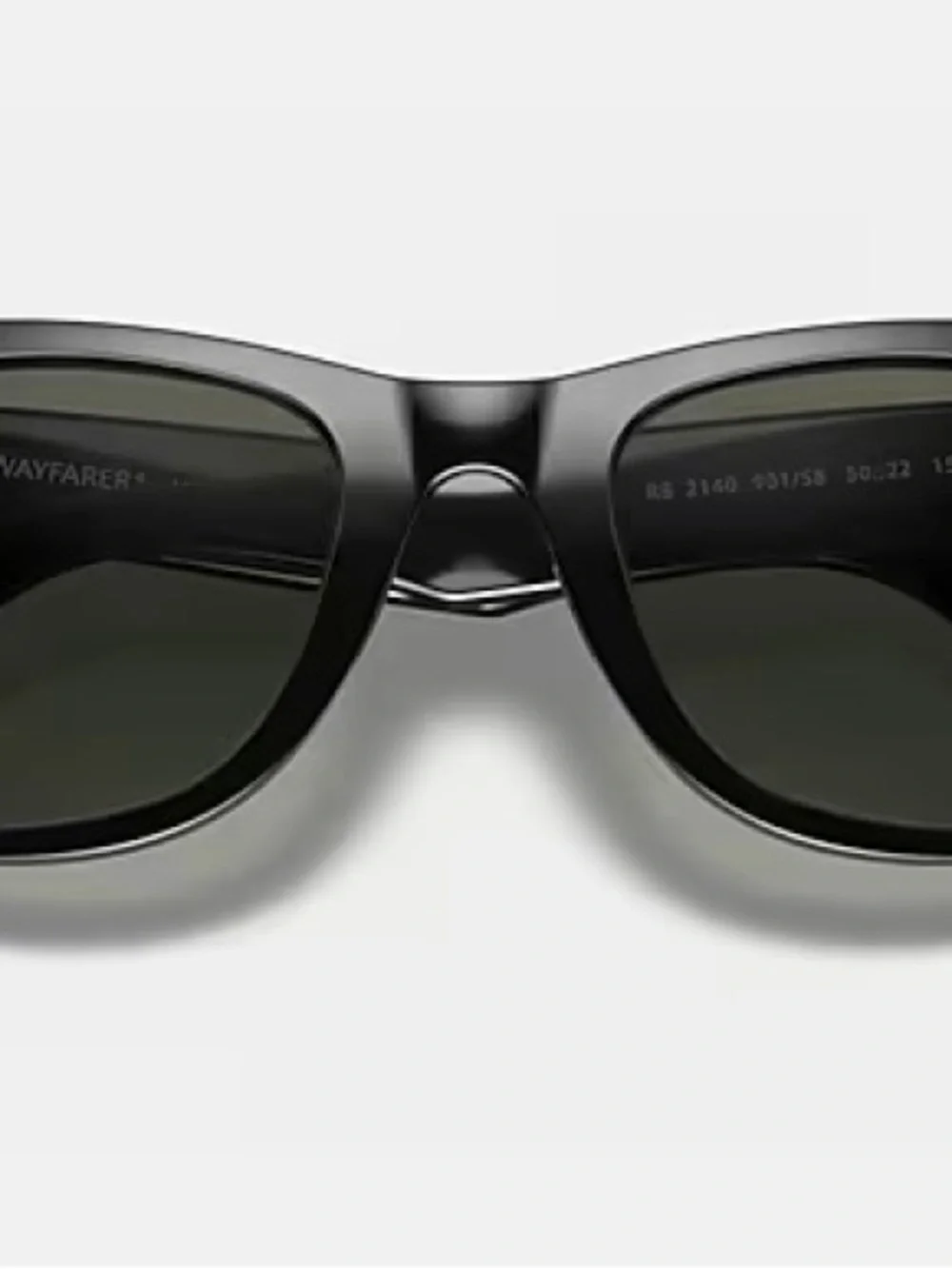 RAYBAN RB2140 Wayfarer Sunglasses, Black-Crystal Green, 50-22-150 - New