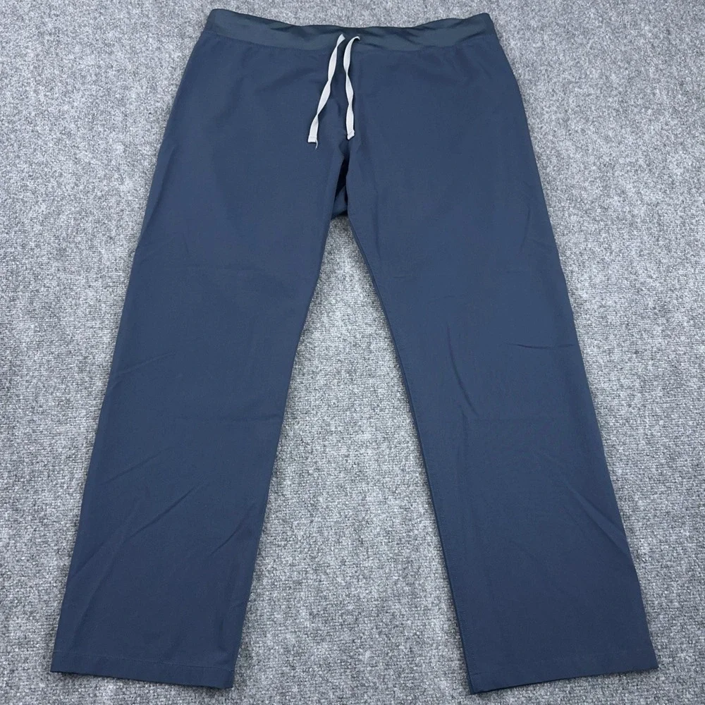 FIGS Livingston Basic Straight Leg Scrub Pants Women's XL Blue Medical‎ Stretch