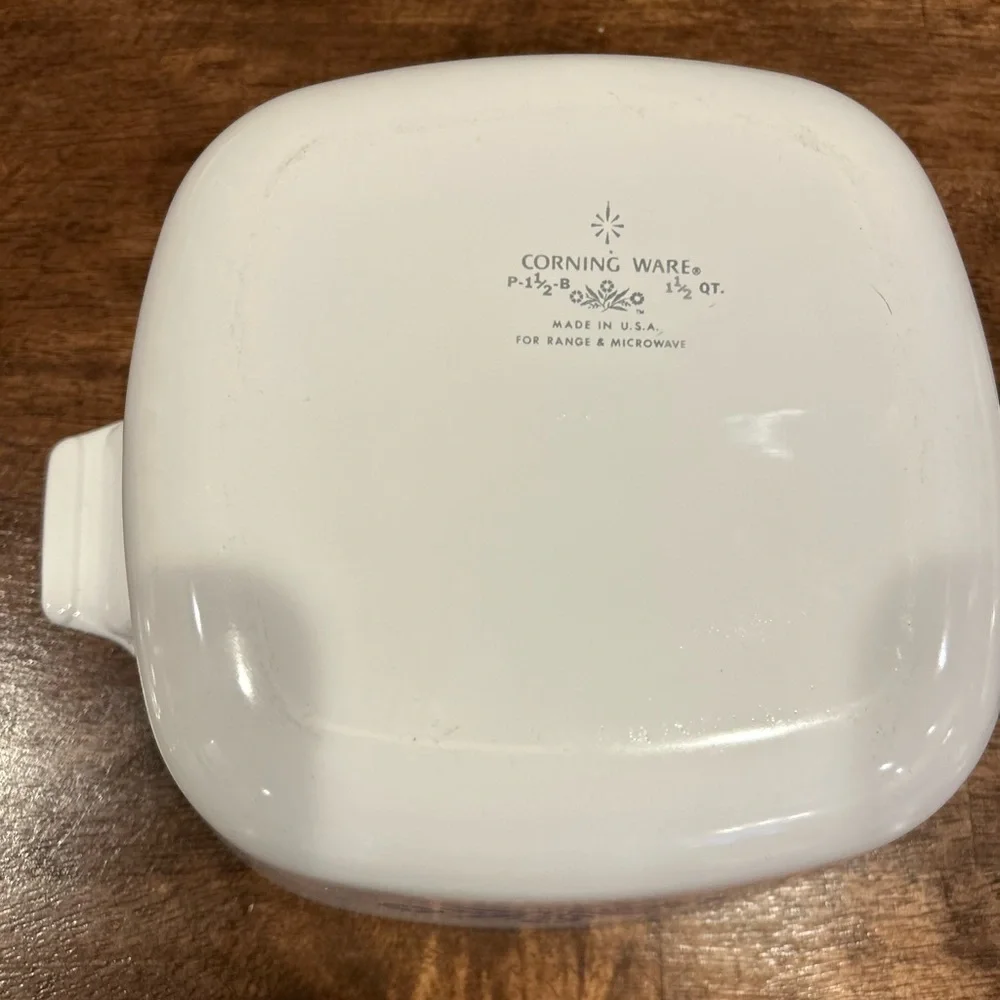 Corningware White Casserole Set with Blue Floral Design