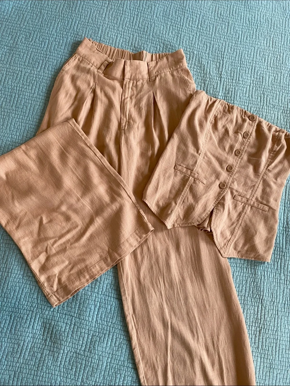 wild fable Wide-Leg High-Rise Pants in Light Brown