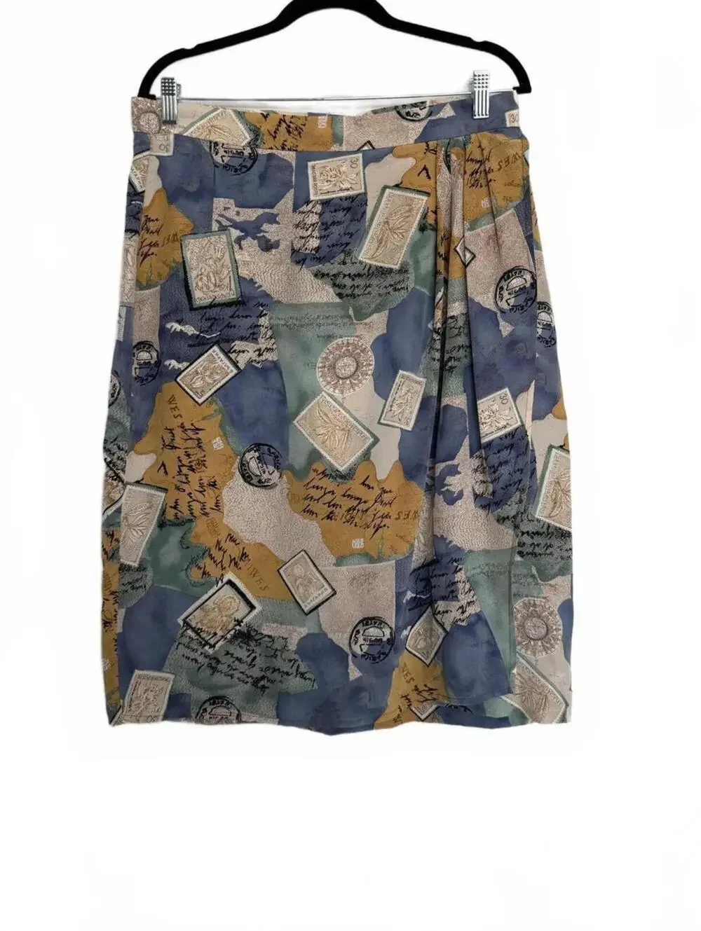 Quinn‎ 100% Pure Silk Vintage Print Skirt