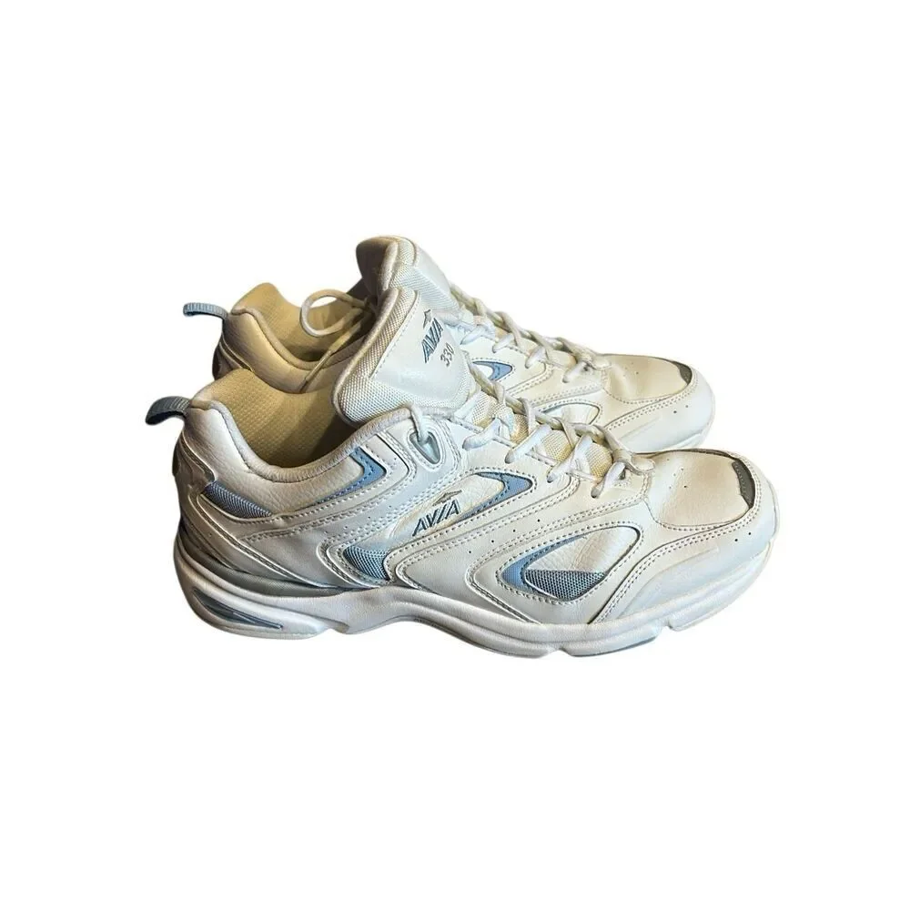 Avia 330 Women's Walking Shoes Size 11 White Blue Cantilever Athletic Sneakers