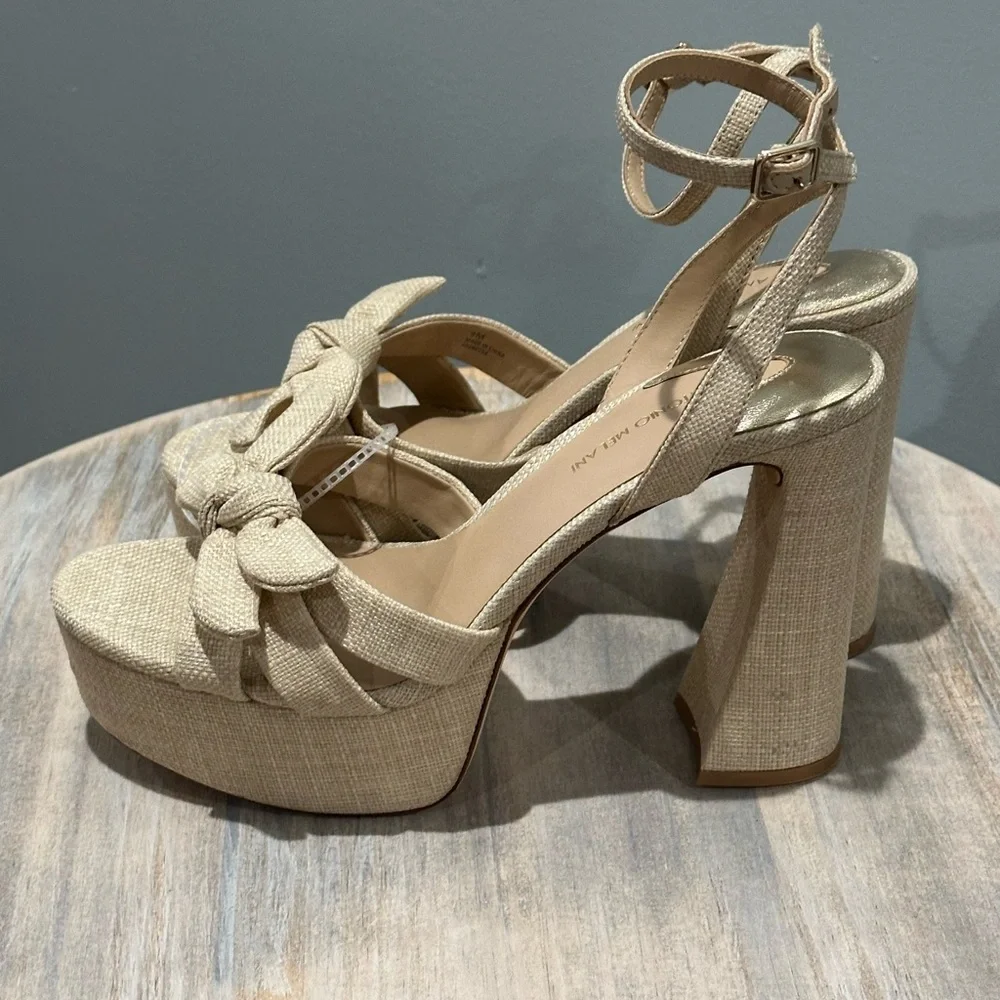 Antonio Melani Bindi Raffia Bow Platform Bow Sandals  size 9M New with tags