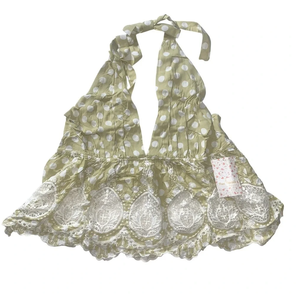 FREE‎ PEOPLE Lunch Date Halter Top. Large.