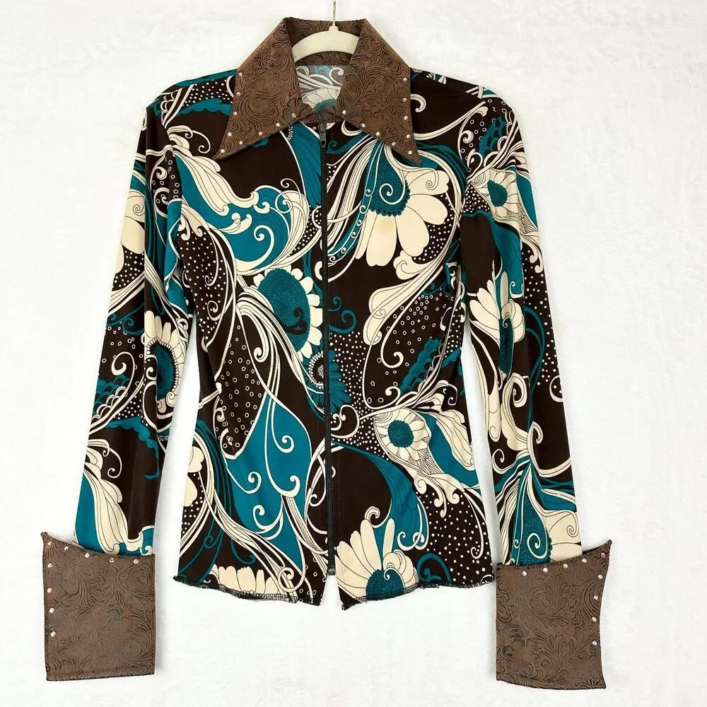 Western Show Pleasure Rail Shirt XS Equestrian Showmanship Horse Rodeo Queen