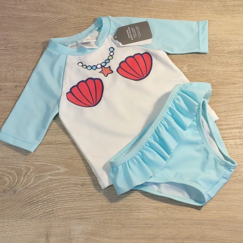 Gymboree Baby 2017 Mermaid 2 Piece Bathing Suit Size 3-6 Months NWT
